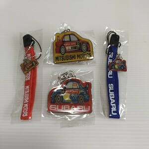 三菱 ミツビシ SUBARU スバル RALLY Japan ラリー キーホルダー ストラップ レア 当時物 ラリーアート ランサー インプレッサ 240429004