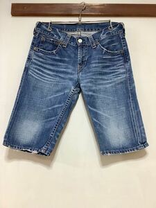 K-1207 Levi's リーバイス502 ハーフデニムパンツ W32 ユーズド加工 ショートパンツ 半パン