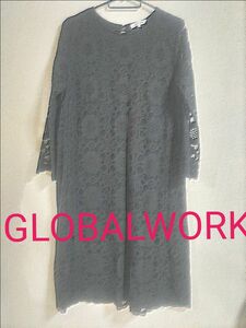 GLOBALWORK、黒の総レースのワンピース