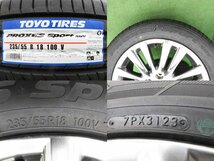 4本 トヨタ 60 ハリアー プレミアム 純正 18インチ 7.5J+45 5H 114.3 ラジアル 未使用 TOYO プロクセス Sport SUV 2023年 235/55R18 平面座_画像7