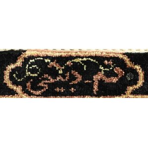 魁◆最高級ペルシャ絨毯 イラン クム産 ザビヒ工房 シルク100% 細密手織り110万ノット 84×46㎝ 唐草模様の画像10