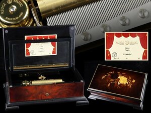 魁◆REUGE リュージュ 最高級オルゴール 象嵌 72弁「カノン」メカニカルミュージック 美品 スイス製シリンダー式 1曲3パート