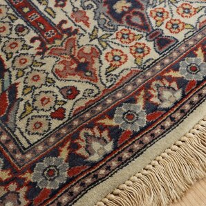魁◆高級絨毯 本物保証 トルコ絨毯 HEREKE ヘレケ ウール100% 手織り 100×67㎝ 花弦文様の画像7