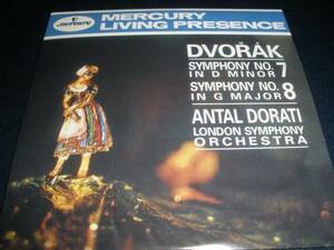 ドラティ ドヴォルザーク 交響曲 7 8番 ロンドン交響楽団 マーキュリー リヴィング・プレゼンス 紙 美品
