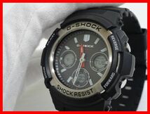 2404★F-1830★CASIO G-SHOCK AWG-M100 カシオ ジーショック 腕時計 電波ソーラー デジアナ ブラック　中古_画像3