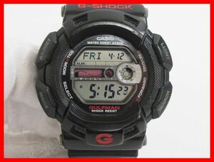 2404★F-1841★CASIO G-SHOCK G-9100 カシオ ジーショック GULFMAN ソーラー デジタル タイド ムーングラフ ブラック　中古