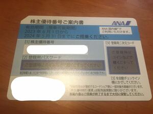 【コード通知のみ】ANA 全日空 株主優待券 取引ナビ連絡 2024/5/31まで