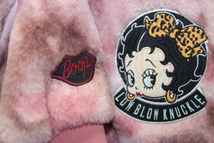 LOWBLOW KNUCKLE × BETTY BOOP レオパード ベティ刺繍 フェイクファーパーカ / ピンク / ローブローナックル / 豹柄 / ベティブープ_画像7