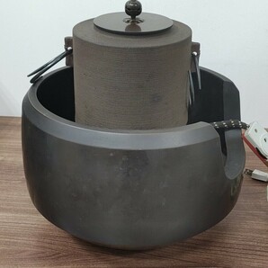  【風炉型電熱器  茶釜付き】 火道具 茶道具の画像1