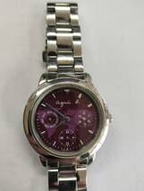稼働品◆電池交換済◆agnes b(アニエスベー) 腕時計 - V33J-0010 レディース ボルドー_画像2
