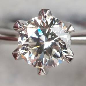 【3697A】Pt850プラチナ 良質 天然ダイヤモンド 大粒 1.00ct/4.9g カメリア ジュエリーマキ リング 指輪 ♯15.5の画像3