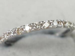 [3733p] K14 Белое золото натуральный бриллиант 0,30CT/1,2 г вечности кольцо #11
