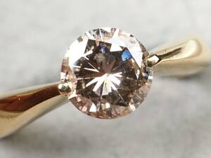 【3766A】K18ゴールド 天然ダイヤモンド 0.70ct/3.2g リング 指輪 ♯9