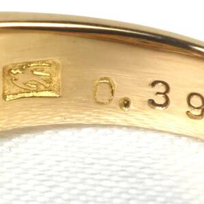【3770A】K18ゴールド 天然エメラルド 天然ダイヤモンド E 0.39ct/D 0.13ct/3.6g リング 指輪 ♯10の画像9