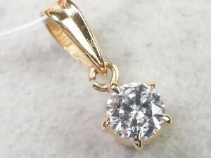 [3641E]K18 Gold natural diamond 0.15ct/0.3g pendant top 