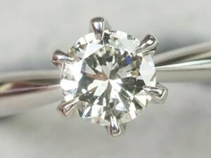 [3821A]Pt900 platinum natural diamond 0.49ct/4.6g ring ring 14.5