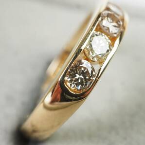 【3660A】K18ゴールド 天然ダイヤモンド 0.70ct/2.6g リング 指輪 ♯11の画像5