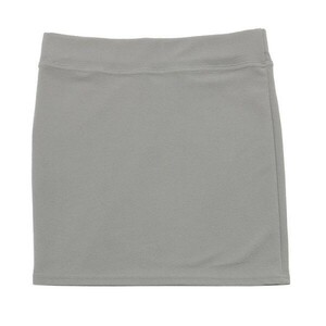  авторучка порог двери юбка Mini стрейч ткань одноцветный колени сверху женский высокий ткань to тонкий L размер серый 