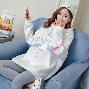 XXL Mikawa Rabbit Parker Big Silhouette One Piece White