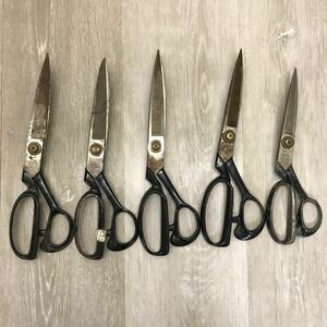 430 higashi .. Saburou TOKYO SHOZABURO TOBASAMI cutting . sewing scissors cloth cut .. scissors tongs sewing tool 5 point set sale 