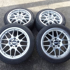 BBS RX204 17インチ アルミホイール 4本セット BMW 3シリーズ 1シリーズ 8J＋38 PCD120 ブリザック BLIZZAK VRX2 225/45R17の画像1