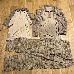 米海兵隊　DESERT MARPAT FROG デザート迷彩　実物　コンバットシャツ半袖カスタム長袖パンツセット　marsoc 