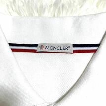 1円〜　MONCLER モンクレール　ロゴ　半袖ポロシャツ　ホワイト　Lサイズ　ワッペン_画像4