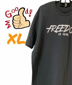 【US古着】グッドデザイン 濃いグレー XL Tシャツ 半袖 レギュラーヴィンテージ プリント メンズ レディース