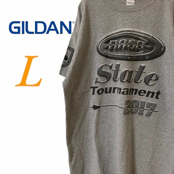 【US古着】GILDAN ギルダン L グレー Tシャツ 半袖 レギュラーヴィンテージ プリント メンズ レディース