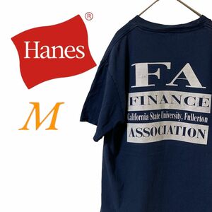 【US古着】Hanes ネイビー M フェード Tシャツ 半袖 レギュラーヴィンテージ プリント メンズ レディース