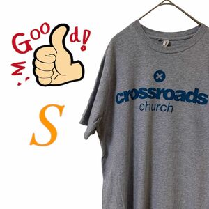 【US古着】グッドデザイン グレー S Tシャツ 半袖 レギュラーヴィンテージ プリント メンズ レディース ジュニア