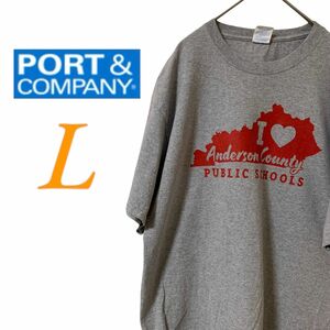 【US古着】グッドデザイン グレー L Tシャツ 半袖 レギュラーヴィンテージ プリント メンズ レディース