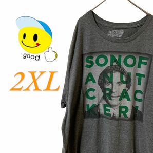 【US古着】グッドデザイン グレー 2XL Tシャツ 半袖 レギュラーヴィンテージ プリント メンズ レディース