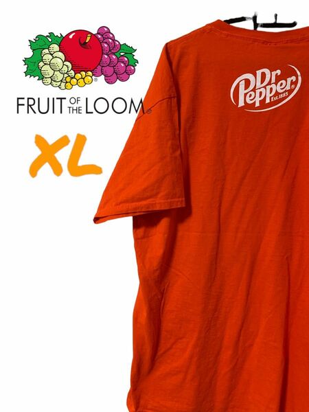 【US古着】フルーツオブザルーム ドクターペッパー オレンジ XL Tシャツ 半袖 ヴィンテージ プリント メンズ レディース