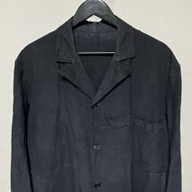 au molinel ブラックリネン マキニョン コート ヴィンテージ フレンチ black linen maquignon coat french vintage 40s_画像1
