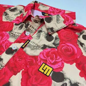 ★特価品★LOUDMOUTH　ラウドマウス メンズ 半袖ポロシャツ/389 Beautiful skull《サイズXXL》