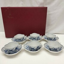 【A-151】Meissen/マイセン/ブルーオニオン/６客セット/赤箱/カップ＆ソーサー/高級/ブランド食器_画像1