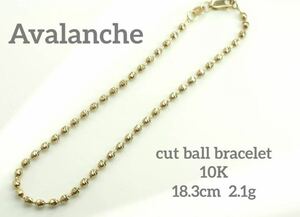 Avalanche☆アヴァランチ　10Kイエローゴールドカットボールブレスレット