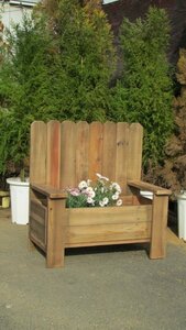ベンチ型プランターL 75㎝×40㎝×80㎝ 手作り木工品 ハンドメイド ガーデニング ナチュラル 自然 花