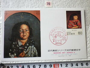 FDC 近代美術11集 1981年 1貼1消 説明書有●70●