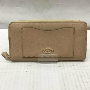 COACH 表記無し コーチ 財布 長財布 58411E ラウンドファスナー Wallet Long Wallet ベージュ / ベージュ / 10107615