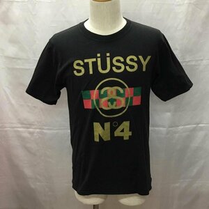 STUSSY S ステューシー Tシャツ 半袖 半袖カットソー プリントTシャツ クルーネックカットソー T Shirt 黒 / ブラック / 10108988