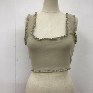 ZARA S ザラ タンクトップ タンクトップ 4424 804 806 フリル ショート丈 タグ付き Tank Top カーキ / カーキ / 10109648