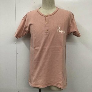 PAPAS S パパス Tシャツ 半袖 ヘンリーネック T Shirt 桃 / ピンク / 10109871