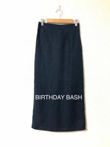 BIRTHDAY BASH バースデーバッシュ　リネン100% スカート 紺色
