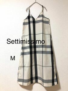 Settimissimo パール　チェック　キャミワンピ　韓国　M