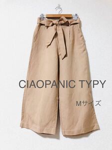 CIAOPANIC TYPY ワイドパンツ　ピンクベージュ　麻混　Mサイズ