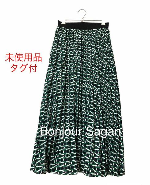 未使用品　Bonjour Sagan ボンジュールサガン　幾何学柄　グリーン