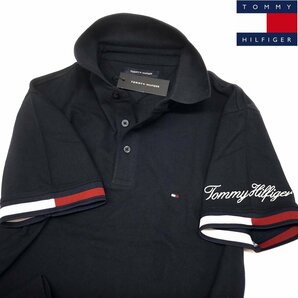 新品 トミーヒルフィガー 刺繍ロゴ ポロシャツ(XL) ネイビー ゴルフにも！TOMMY HILFIGER USAモデル /ba30の画像1