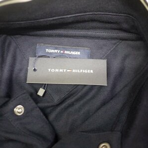 新品 トミーヒルフィガー 立体刺繍THロゴ ポロシャツ(XXXL) ネイビー ゴルフにも！TOMMY HILFIGER USAモデル /ba31の画像9